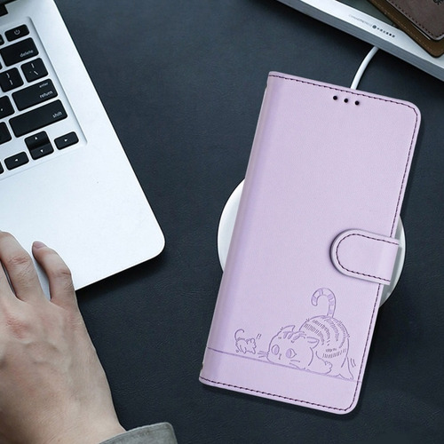 Funda Divertida Con Gato Y Ratón Para Samsung, Con Correa
