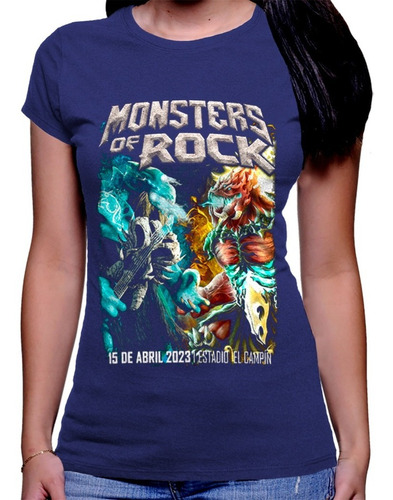 Camiseta Premium Dama Estampada Monsters Of Rock Vs