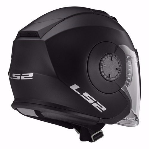 Casco Abierto Moto Ls2 570 Verso Negro Mate Doble Visor Fas