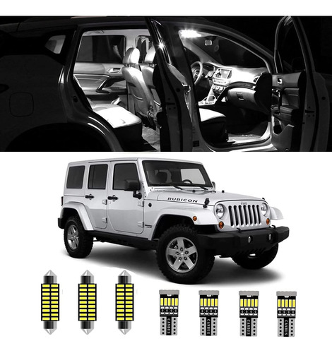 7pcs Luz Interior Led Jeep Wrangler Jk 2007 2008 2009 2...