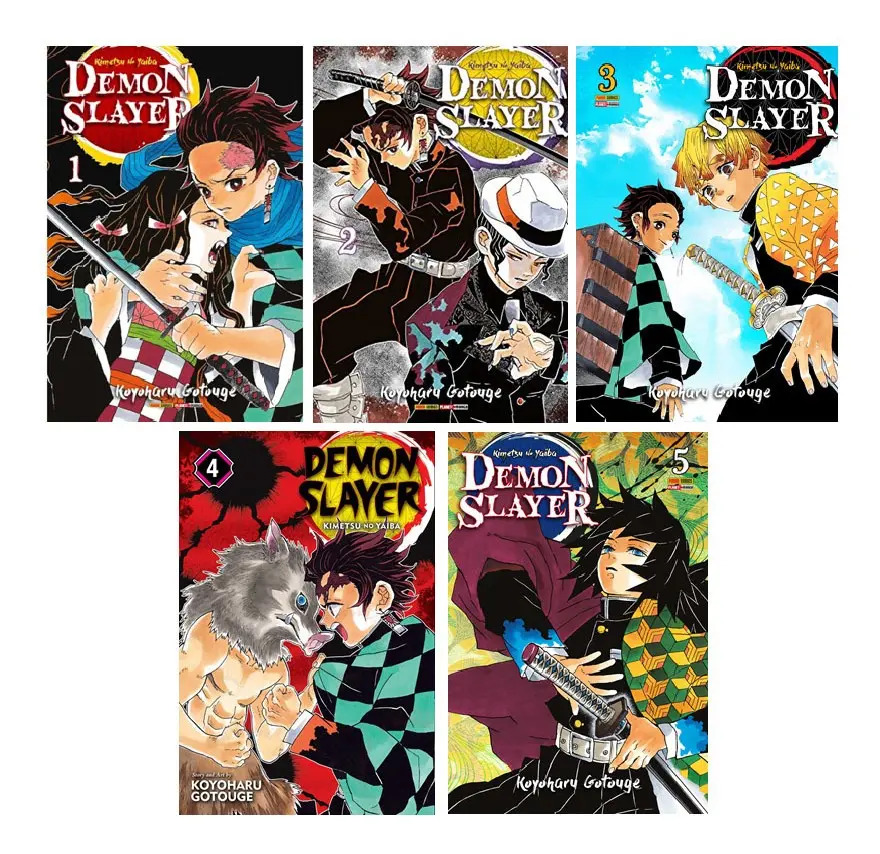 Capa de Demon Slayer Volumes 1–5 · R$ 35,26 por volume