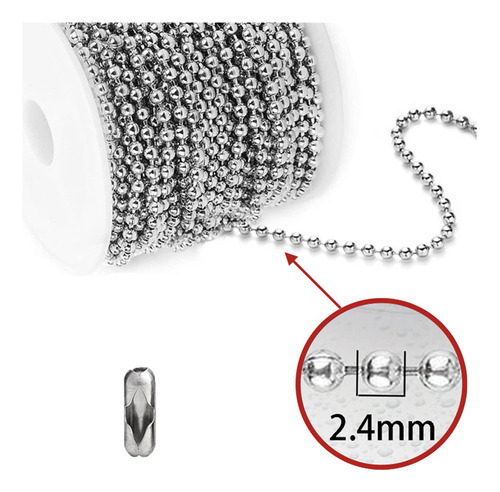 Cadenas De Bolas De Acero Inoxidable Para Collares Con Cuent