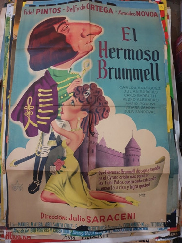 Afiche De Cine Argentino Orig.- El Hermoso Brummel- 311