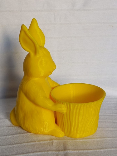 Conejo Con Canasta Pascuas/soporte Porta Huevo/maceta/adorno