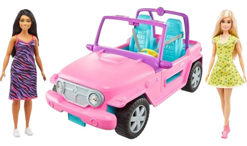Vehículo Barbie Jeep Con Muñeca Y Amiga