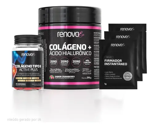 Kit Colágeno Tipo 1 Verisol Pele + Tipo 2 Ossos Renova Be