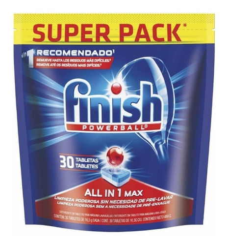 Detergente Tabletas Finish 30 Un