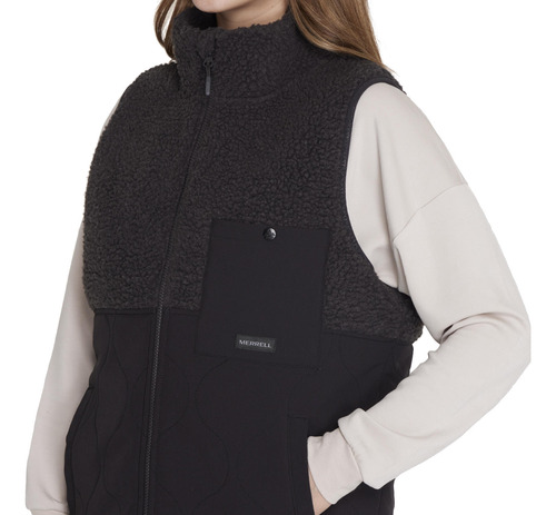 Polar Sleeveless Sherpa Negro Mujer