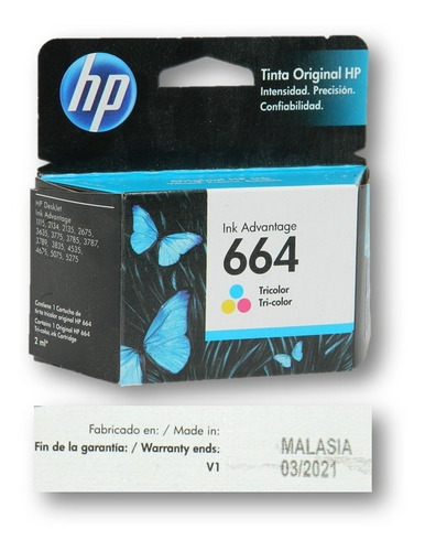 Cartucho Hp Original 664 Color Tienda Fisica