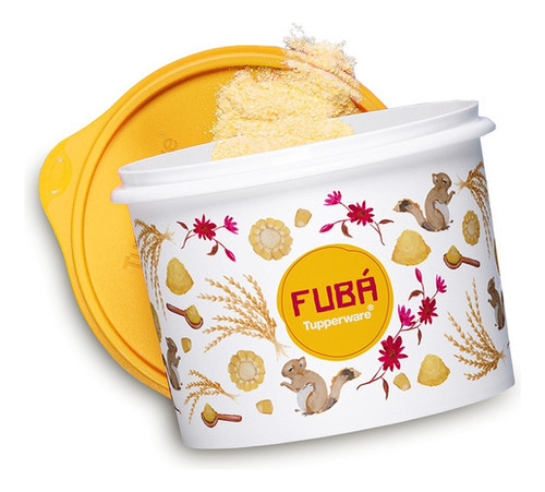 Tupperware | Caixa Fubá 1,2 Kg Floral - Mantimentos