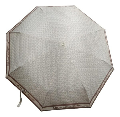 Guarda-chuva automático de baunilha/café com código de impressão 5497 Design de tecido de cor marrom claro Mk