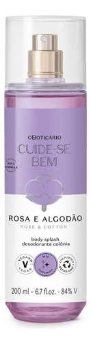 O Boticário Body Splash Cuide-se Bem Rosa E Algodão 200ml