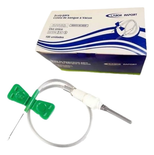 Scalp Para Coleta De Sangue A Vácuo 21g 100 Unidades