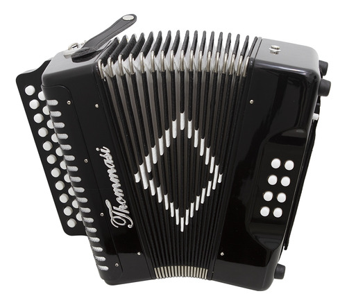 Acordeon 8 Baixos 21 Botões Ta 821bs Preto Thommasi Com Case