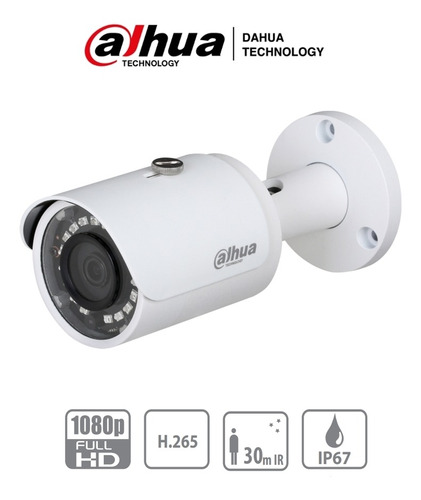 Camara Ip Bullet 2mp H.265+ 2.8mm 105° 30m Ip67 Poe Dwr Hlc