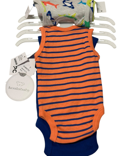 Conjunto Pañaleros Bebe Rn Koalababy Set 4 Pzas Amarillo Gris Naranja Azul Rn