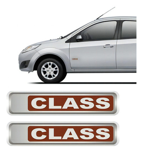 Par De Emblema Adesivo Resinado Class Ford Fiesta 2011