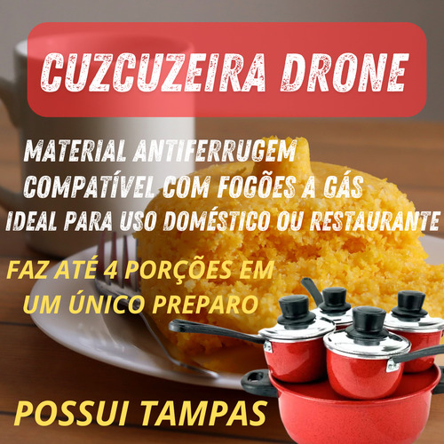 Cuscuzeira 4 Em 1 Individual Drone Nordestino Panelinha 5 Pç