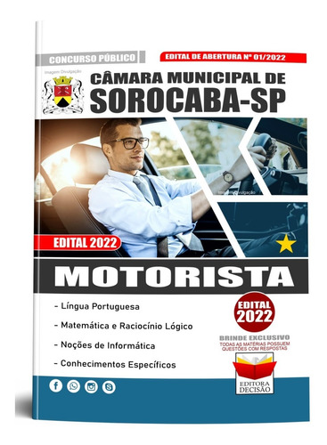 Apostila Câmara  Sorocaba Motorista  Atualizada 2022