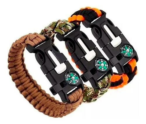 Pulsera Tactica Supervivencia Pedernal Paracord Full Color 6