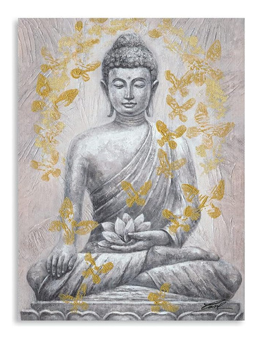 Lienzo De Buda Para Pared, Diseño De Estatua Zen Con Textura