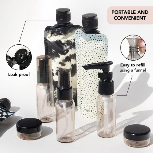 Botellas De Viaje Modernas Contenedores Tarro Bolsa Portatil