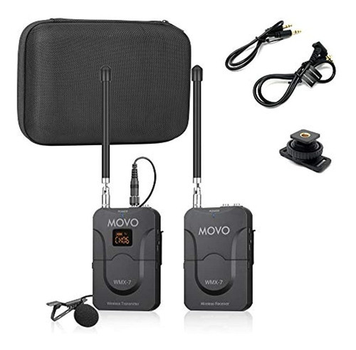 Movo Wmx-7 Vhf Sistema De Micrófono Lavalier Inalámbrico De 