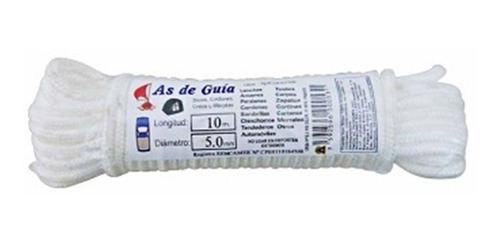 Cuerda Driza Blanca Diámetro 5 Mm X 10 Metros 