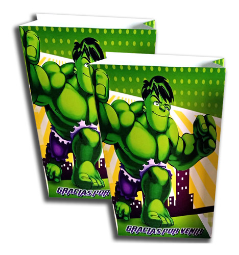 Bolsitas Golosineras El Incleible Hulk X 30 Personalizada
