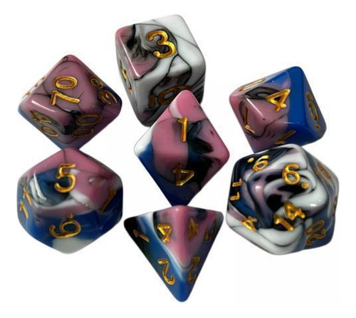 2 Juego De 7 Dados Poliédricos Para Suministros De Fiesta,