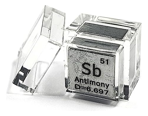 Cubo Acrilico C Elemento Tabla Periodica 10mm Antimonio
