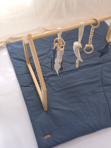 Gimnasio Montessori De Madera + Play Matt Azul Acero