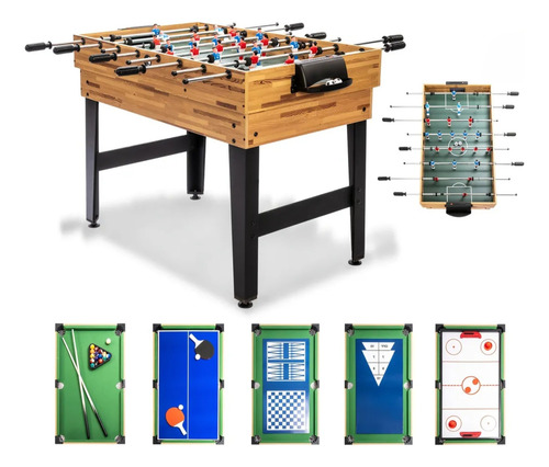 Juego De Mesa Solioes 13en1 Futbolito Billar Hokey Ajedrez +
