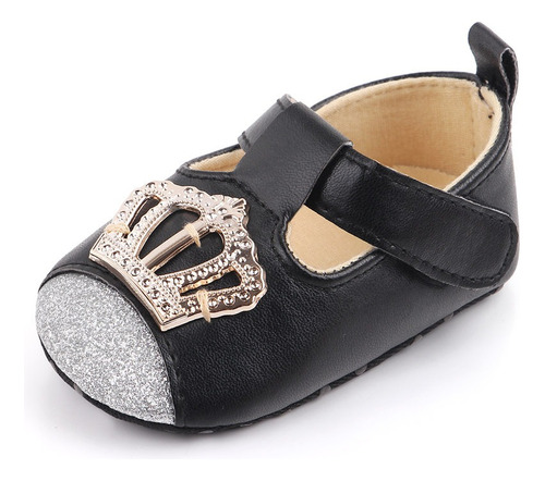 Zapato Negro Elegante Bebé Niña Suela Blanda