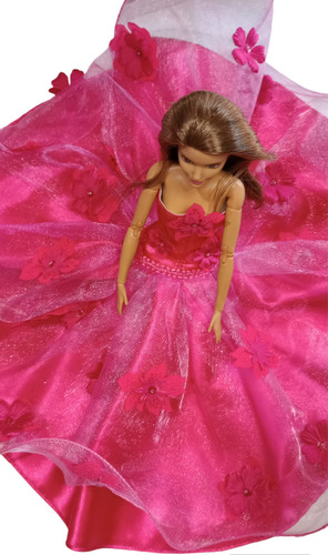 Vestido De Fiesta  Para Muñeca Tamaño Barbie, Marca Diva'suy