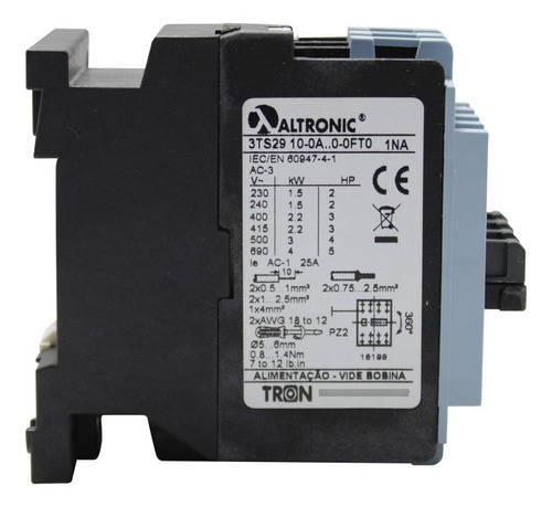 Contator 24vca 6a 1na Tripolar Altronic 3ts29 10