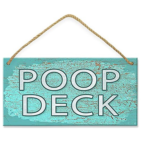 Señal  Poop Deck  Decorativa De Madera De Estilo Rúst...