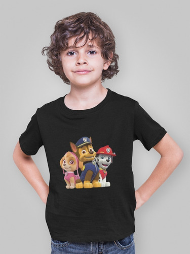 Polera Paw Patrol Niños Patrulla Chase Y Amigos Algodon