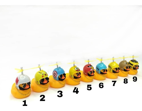 Imagen 7 de 8 de Pato Amarillo Rompeviento Chillon Con Casco, Helice, Luces