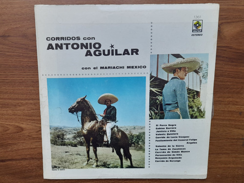 Antonio Aguilar.  Corridos Con Antonio Aguilar.  Disco Lp 