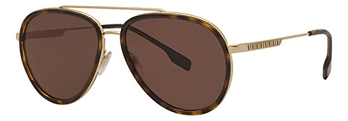 Óculos de sol Burberry Oliver Be 3125 Gold Aviator com lente