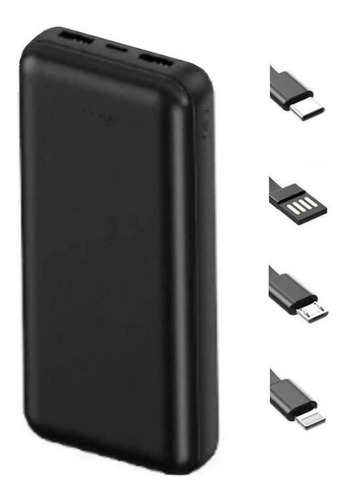 Batería Portátil De Carga Qi, Mxwrb-001, 30000mah, Negro, Sa Color Negro