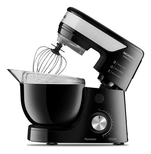 Batedeira Planetária, Mondial, 700w - Bp-01p-b Preto 127v 60 Hz