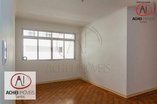 Imagem 1 de 28 de Apartamento Com 3 Dormitórios, Dependência Completa, Vaga Demarcada À Venda, 93 M² Por R$ 540.000 - Gonzaga - Santos/sp - Ap10669