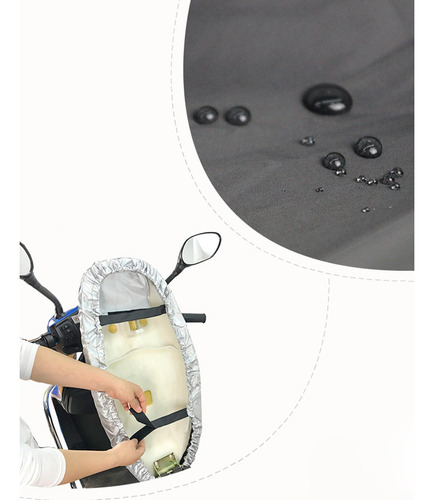 Funda De Asiento De Motocicleta Universal A Prueba Negro M