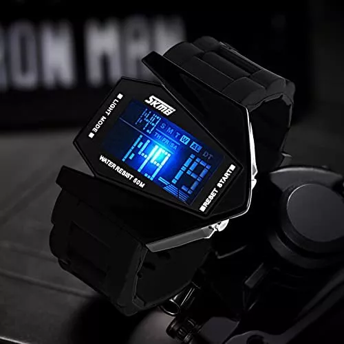 Gosasa Relojes militares deportivos para hombre con forma de avión digital  con luz LED impermeable