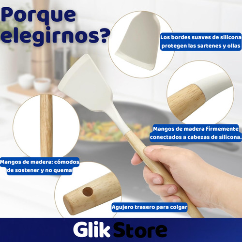 Set Untensillos Cocina Silicona Cuchillos 19 Piezas Completo