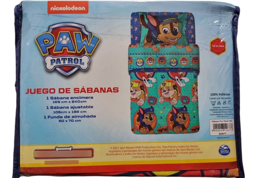 Sabana Plaza Y Media Paw Patrol Triángulo 