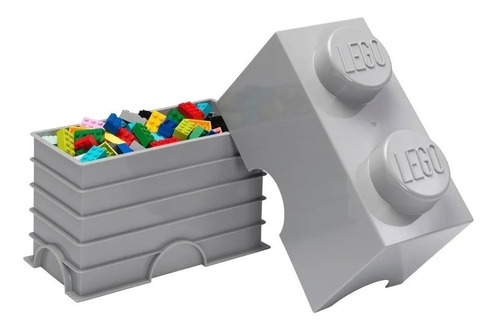 Lego Bloque Apilable Contenedor Storage Brick 2 Stone Grey 