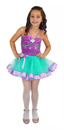 Fantasia Sereia Glamour Infantil _ Body & Saia Tutu